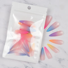 Ballerina Ombre Long Coffin Glossy Fake Nails Press On