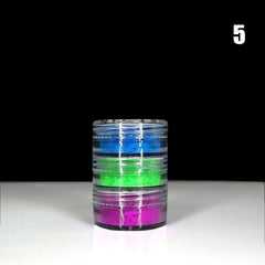 Neon Pigment Powder Fluorescent Nail Glitter Set