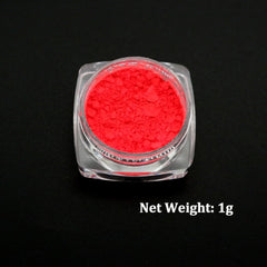 Neon Pigment Powder Fluorescent Nail Glitter Set