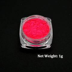 Neon Pigment Powder Fluorescent Nail Glitter Set