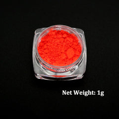 Neon Pigment Powder Fluorescent Nail Glitter Set