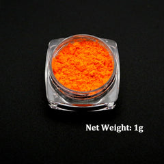 Neon Pigment Powder Fluorescent Nail Glitter Set