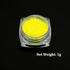 Neon Pigment Powder Fluorescent Nail Glitter Set