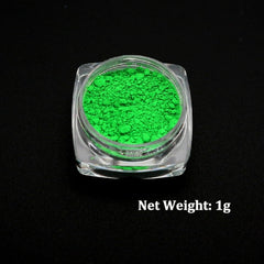 Neon Pigment Powder Fluorescent Nail Glitter Set