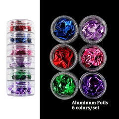 Neon Pigment Powder Fluorescent Nail Glitter Set