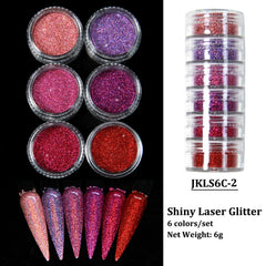 Neon Pigment Powder Fluorescent Nail Glitter Set