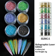 Neon Pigment Powder Fluorescent Nail Glitter Set