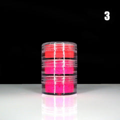 Neon Pigment Powder Fluorescent Nail Glitter Set