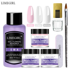 Nail Acrylic Powder and Liquid Monomer Manicure Set Kit