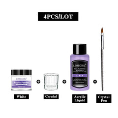 Nail Acrylic Powder and Liquid Monomer Manicure Set Kit