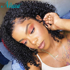 Curly Short Bob Ombre Human Hair Wig