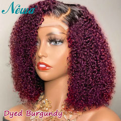 Curly Short Bob Ombre Human Hair Wig
