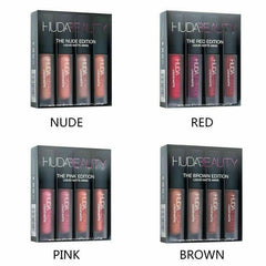 Huda Mini Matte Lipstick 4 Pack Sets Waterproof Non-fading