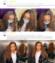 Brown Ombre Human Hair Wig 13x4 Curly Lace Front