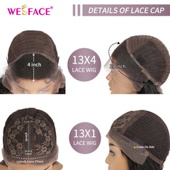 Brown Ombre Human Hair Wig 13x4 Curly Lace Front