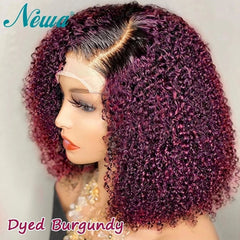 Curly Short Bob Ombre Human Hair Wig