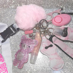 Lip Gloss Self Protection Security Alarm Keychain Ring