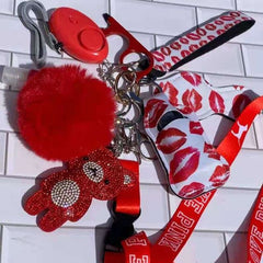 Lip Gloss Self Protection Security Alarm Keychain Ring