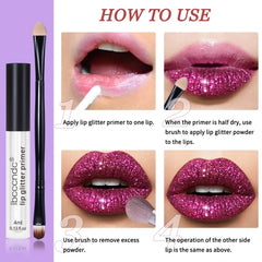 Powder Glitter Primer Lip Gloss Set