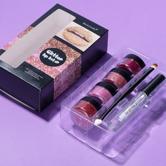 Powder Glitter Primer Lip Gloss Set