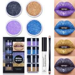 Powder Glitter Primer Lip Gloss Set