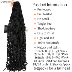 Long Messy Boho Goddess Faux Locs Crochet Hair