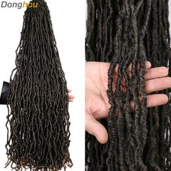 Long Messy Boho Goddess Faux Locs Crochet Hair