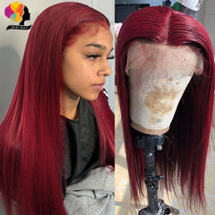 Peruvian Straight Hair 13X1 Lace Front Wig Human Hair Pre-Plucked 180%