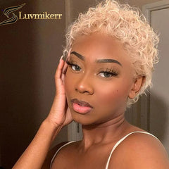 Pink Pixie Cut Short Bob Human Hair