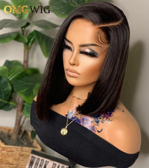 Bone Straight Bob 4x4 Lace Closure Blunt Cut Human Hair