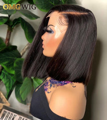 Bone Straight Bob 4x4 Lace Closure Blunt Cut Human Hair