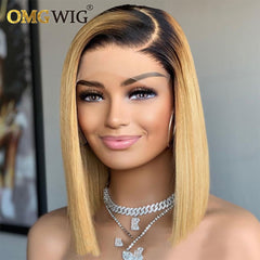Bone Straight Bob 4x4 Lace Closure Blunt Cut Human Hair