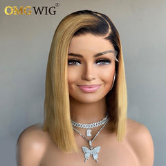 Bone Straight Bob 4x4 Lace Closure Blunt Cut Human Hair