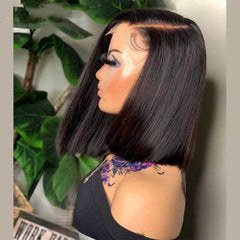 Bone Straight Bob 4x4 Lace Closure Blunt Cut Human Hair