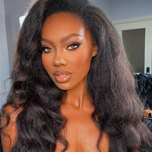 Yaki 13x4 Lace Frontal Human Hair Frontal Wig 150 Density