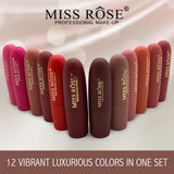Miss Rose Long-lasting Matte Lipstick Set 12 PCS