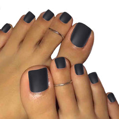 Solid Square Fake Toenails Matte Press on Toe Nails Short Acrylic False Toes Nails