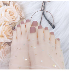 Solid Square Fake Toenails Matte Press on Toe Nails Short Acrylic False Toes Nails