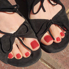 Solid Square Fake Toenails Matte Press on Toe Nails Short Acrylic False Toes Nails