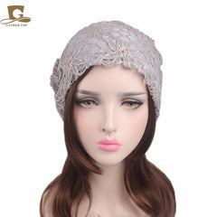 Metallic Lace Flower Slouchy Baggy Cap
