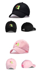 Frog Tea Embroidery Baseball Cap