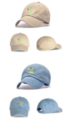 Frog Tea Embroidery Baseball Cap