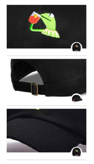 Frog Tea Embroidery Baseball Cap