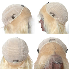 Lace Front Human Hair 613 Honey Blonde Wig