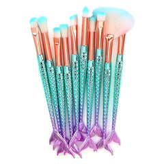 Mermaid Tail 11pcs Makeup Brushes