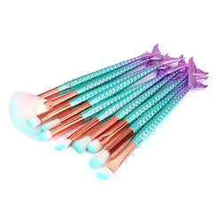 Mermaid Tail 11pcs Makeup Brushes
