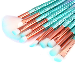 Mermaid Tail 11pcs Makeup Brushes