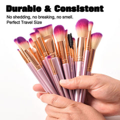 JAF 26pcs Gold Makeup Brush Set with Zipper Case Travel Cosmetic Bag