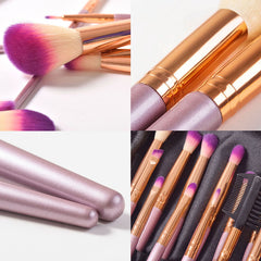 JAF 26pcs Gold Makeup Brush Set with Zipper Case Travel Cosmetic Bag