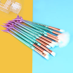 Mermaid Tail 11pcs Makeup Brushes
